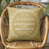 50th Wedding Jubileum Gepersonaliseerd Kussen
