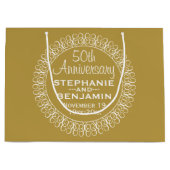 50th Wedding Jubileum Gepersonaliseerd Large Cadeautasje (Voorkant)