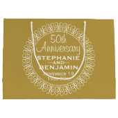 50th Wedding Jubileum Gepersonaliseerd Large Cadeautasje (Achterkant)