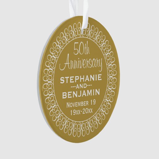 50th Wedding Jubileum Gepersonaliseerd Ornament (voorkant)