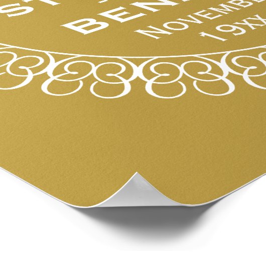 50th Wedding Jubileum Gepersonaliseerd Poster (Hoek)