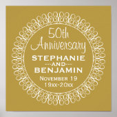50th Wedding Jubileum Gepersonaliseerd Poster (Voorkant)