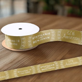 50th Wedding Jubileum Gepersonaliseerd Satijnen Lint