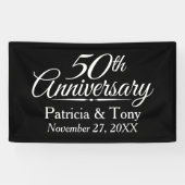 50th Wedding Jubileum Gepersonaliseerd Spandoek (Horizontaal)