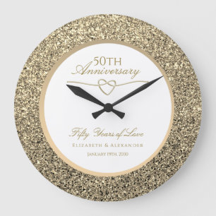 50th Wedding Jubileum Gift Personalized Grote Klok