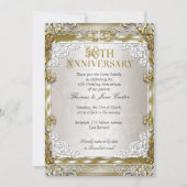 50th Wedding Jubileum Gold Beige Foto Kaart (Voorkant)