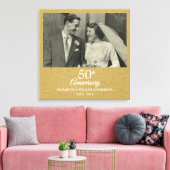 50th Wedding Jubileum Gold Dust Confetti Foto Canvas Afdruk (Insitu (Woonkamer))