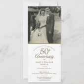 50th Wedding Jubileum Gold Heart Confetti Foto Kaart (Voorkant)