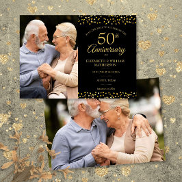 50th Wedding Jubileum Gold Hearts 2 Foto Save The Date