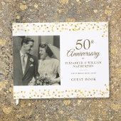50th Wedding Jubileum Gold Hearts Foto Gastenboek
