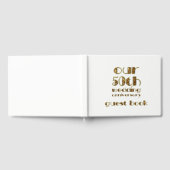 50th Wedding Jubileum Gold White Typografie Gastenboek (Volledig)
