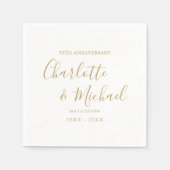 50th Wedding Jubileum Golden Signature Script Servet (Voorkant)