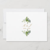 50th Wedding Jubileum Greenery Gold Foto Kaart (Achterkant)