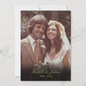 50th Wedding Jubileum Greenery Gold Foto Kaart (Achterkant)