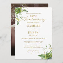 50th Wedding Jubileum Greenery Gold Foto
