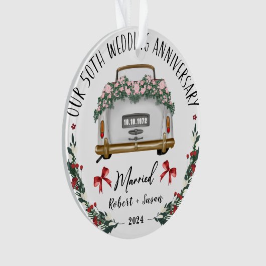 50th Wedding Jubileum Keepomwille Design Ornament (voorkant)