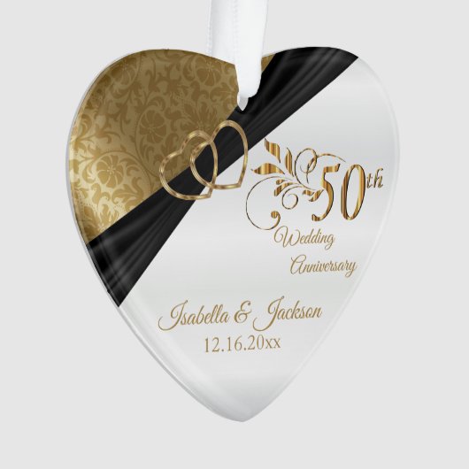 50th Wedding Jubileum Keepomwille Design Ornament (voorkant)