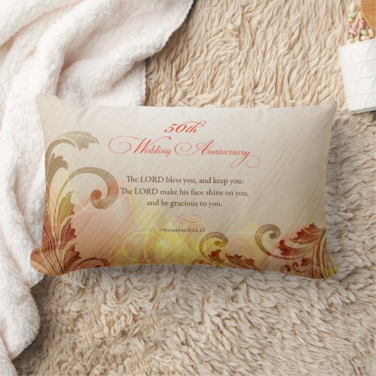 50th Wedding Jubileum, Lord Bless & Keep Kussen (Deken)