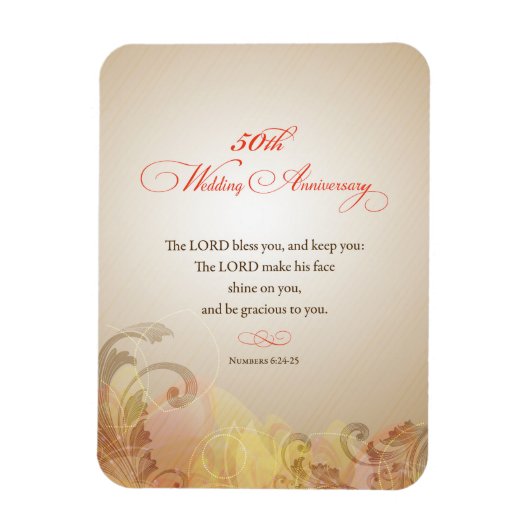 50th Wedding Jubileum, Lord Bless & Keep Magneet (Verticaal)