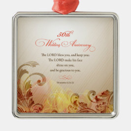 50th Wedding Jubileum, Lord Bless & Keep Metalen Ornament