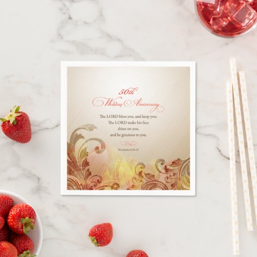 50th Wedding Jubileum, Lord Bless & Keep Servetten (Insitu)