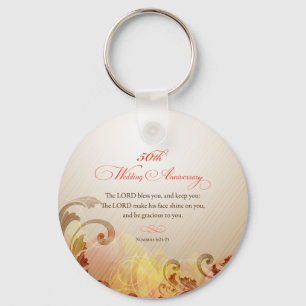 50th Wedding Jubileum, Lord Bless & Keep Sleutelhanger