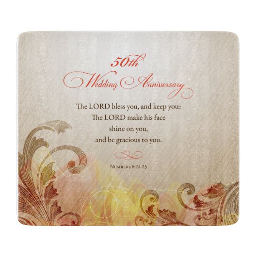50th Wedding Jubileum, Lord Bless & Keep Snijplank (Voorkant)