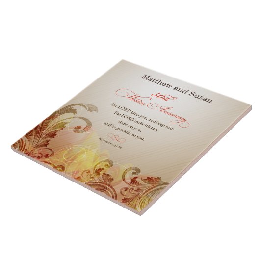 50th Wedding Jubileum, Lord Bless & Keep Tegeltje (Zijkant)