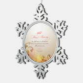 50th Wedding Jubileum, Lord Bless & Keep Tin Sneeuwvlok Ornament (Rechts)