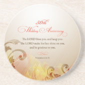 50th Wedding Jubileum, Lord Bless & Keep Zandsteen Onderzetter (Voorkant)