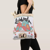50th Wedding Jubileum Lovevogels Aangepast Tote Bag (Dichtbij)