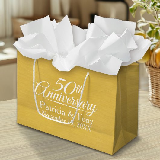 50th Wedding Jubileum Persoonlijk Golden Groot Cadeauzakje