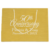50th Wedding Jubileum Persoonlijk Golden Groot Cadeauzakje (Voorkant)