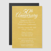 50th Wedding Jubileum Persoonlijk Golden Magnetische Uitnodiging (Voorkant / Achterkant)