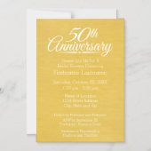 50th Wedding Jubileum Persoonlijk Golden Magnetische Uitnodiging (Voorkant)