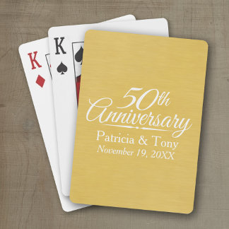 50th Wedding Jubileum Persoonlijk Golden Speelkaarten