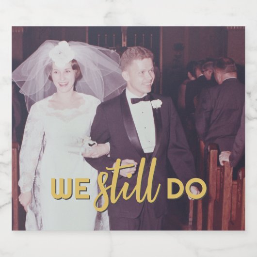 50th Wedding Jubileum Persoonlijke foto Golden Bier Etiket (Enkel label)