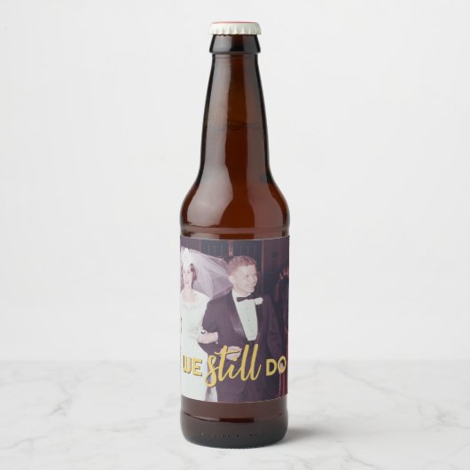 50th Wedding Jubileum Persoonlijke foto Golden Bier Etiket (Voorkant)