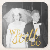 50th Wedding Jubileum Persoonlijke foto Golden Kartonnen Onderzetters (Voorkant)