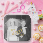 50th Wedding Jubileum Persoonlijke foto Golden Papieren Bordje (Feest)