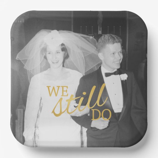 50th Wedding Jubileum Persoonlijke foto Golden Papieren Bordje (Voorkant)