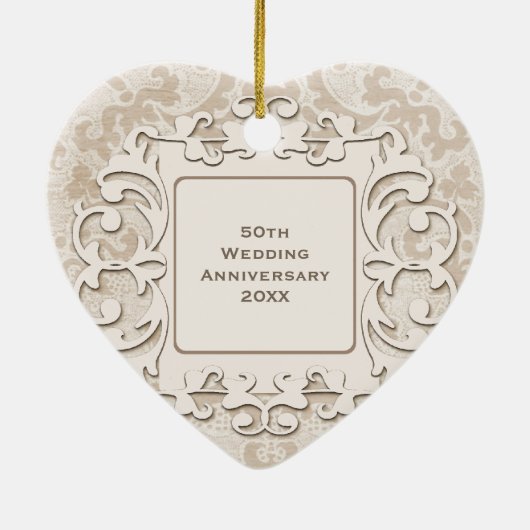 50th Wedding Jubileum Persoonlijke foto Keramisch Ornament (Achterkant)