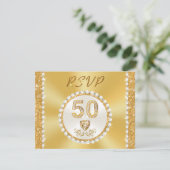 50th Wedding Jubileum, persoonlijke RSVP-kaarten Kaart (Staand voorkant)