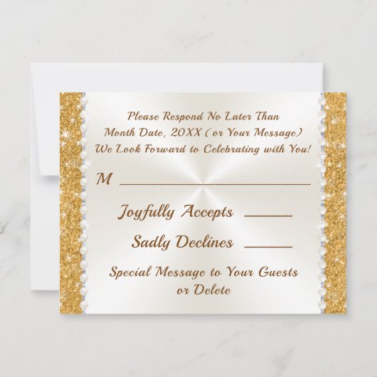 50th Wedding Jubileum, persoonlijke RSVP-kaarten Kaart (Achterkant)