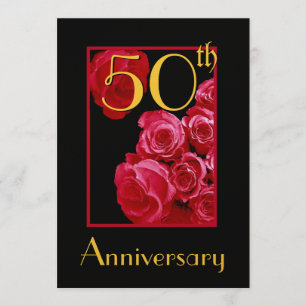 50th Wedding Jubileum RED Roses Kaart