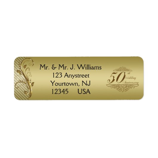 50th Wedding Jubileum Return Address Labels (Voorkant)
