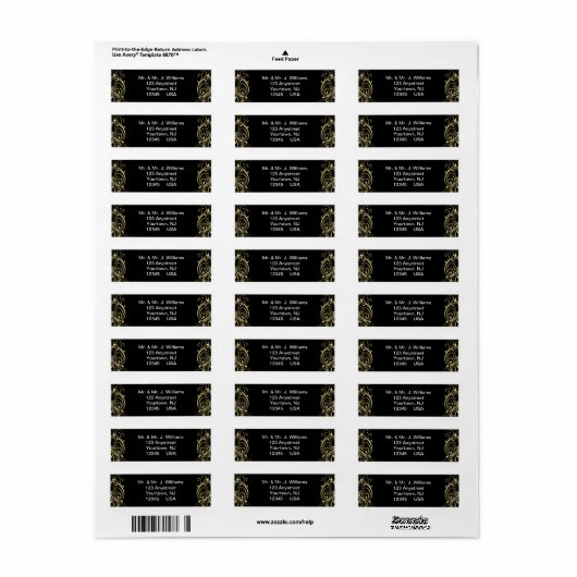 50th Wedding Jubileum Return Address Labels (Full Sheet)