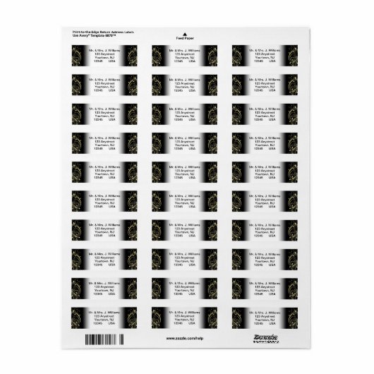 50th Wedding Jubileum Return Address Labels (Full Sheet)