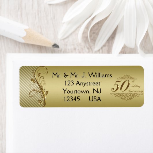 50th Wedding Jubileum Return Address Labels (Insitu)