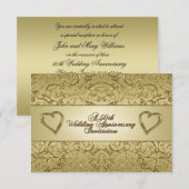 50th Wedding Jubileum RSVP Uitnodiging Kaart (Voorkant / Achterkant)